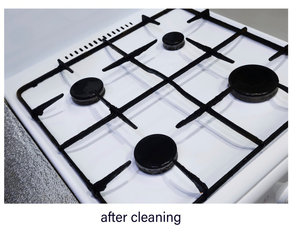 After stove cleaning in a Wooster kitchen